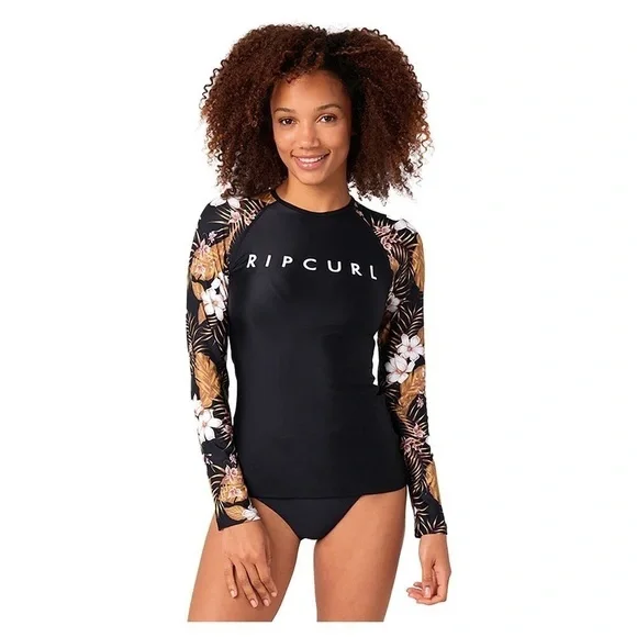 ☀️RIP CURL☀️ PLAYABELLA RELAXED LONG SLEEVE RASH GUARD SUN SHIRT - Picture 3 of 14